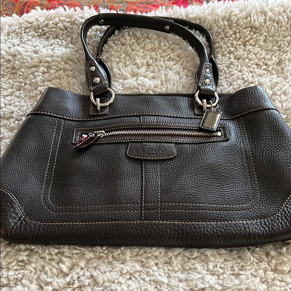 Coach Penelope Brown Pebble Leather Satchel